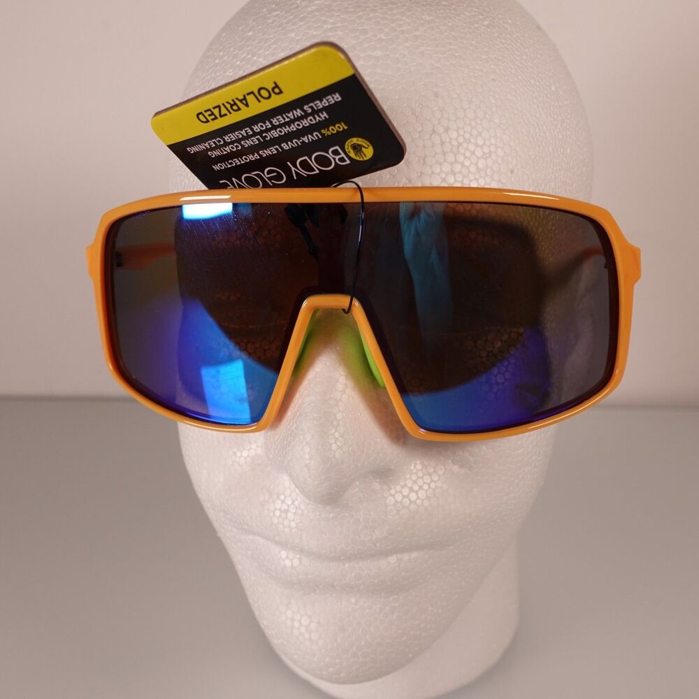 Body Glove Sunglasses Unisex Yellow Shield Polarized Coated Mirror Lens BG05